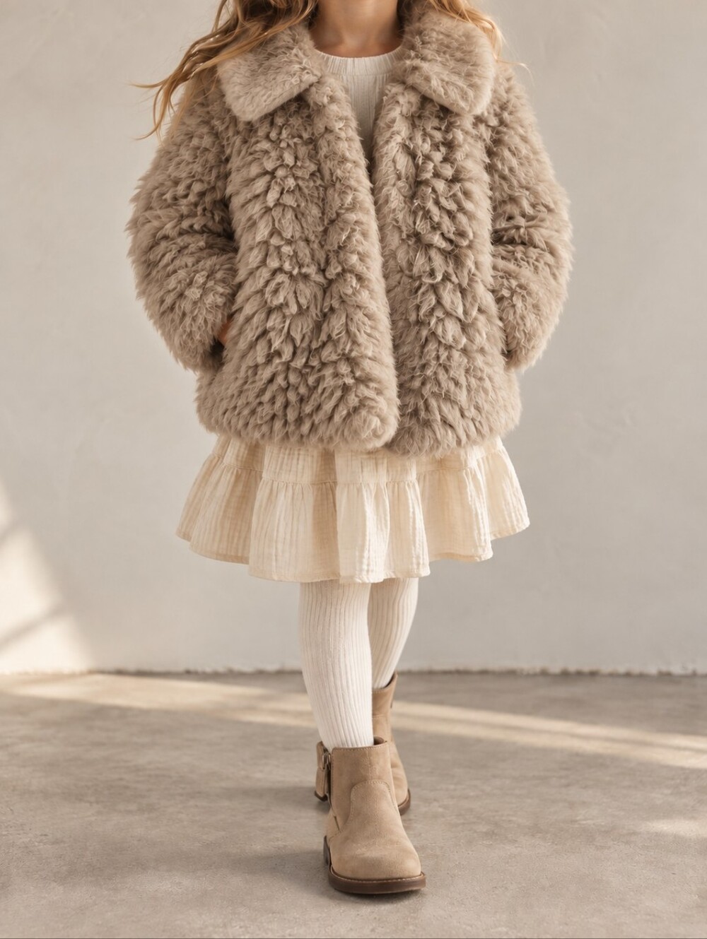 babyGap Shaggy Faux Fur Jacket Plush Snap Front Collared Lined Coat